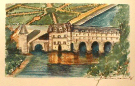 Chateau de la Loire, by JCSatterlee,watercolor