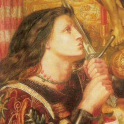 Joan of Arc (1863) de Dante Gabriel Rossetti peintre Pre-Raphaelite, avait une vision du monde mdival et des lgendes  Arthurienne avec une intensit comparable  celle de Blake.